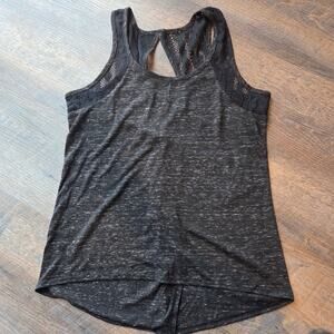 Heather gray and Lace open back Tank Top Medium